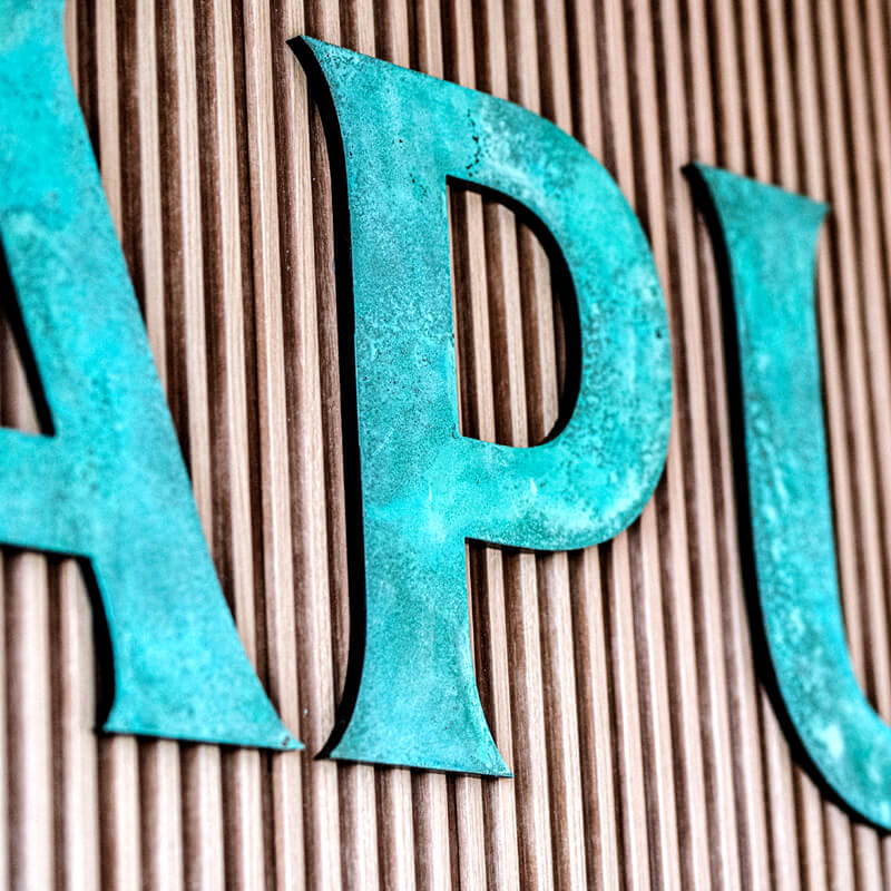 Patena Lettering PATINATED LETTERS | PRETENDE – European Architectural Signage Systems ...